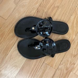 Tory Burch black patent sandals